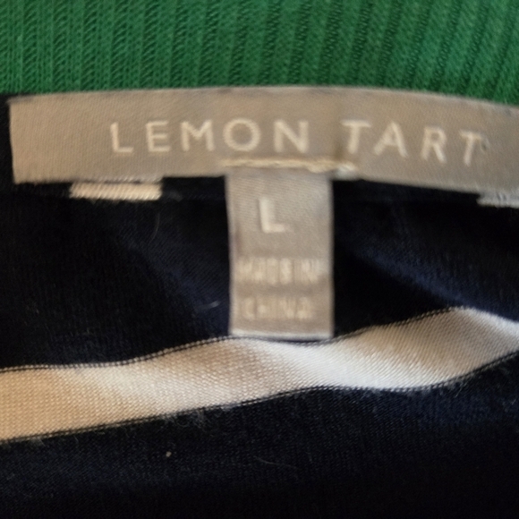 Lemon Tart Long sleeve Navy Striped Shirt Size Large - Picture 5 of 5